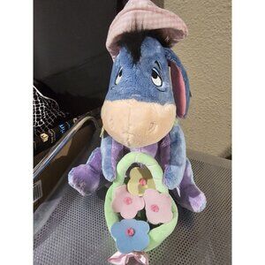 Disney Winnie The Pooh 12" Eeyore Holding Basket Spring Plush NEW
